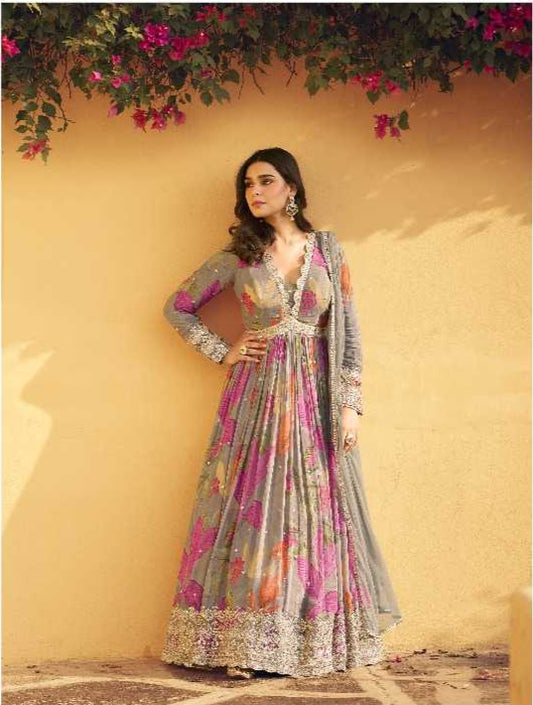 Chinon Silk Party wear suit