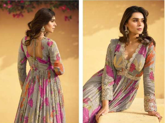 Chinon Silk Party wear suit