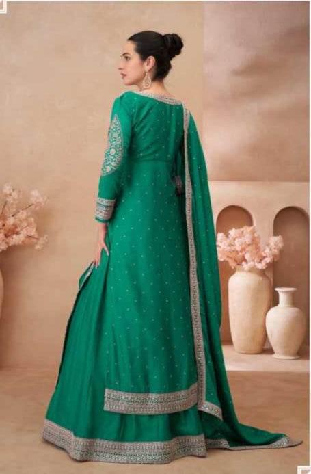 Chinon Silk Jacket Style Lehenga for Elegant Occasions - MYLUXURY LANE ENTERPRISE