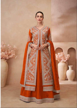 Chinon Silk Jacket Style Lehenga for Elegant Occasions - MYLUXURY LANE ENTERPRISE