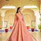 Embroidery Long Peach Gown - MYLUXURY LANE ENTERPRISE