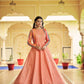 Embroidery Long Peach Gown - MYLUXURY LANE ENTERPRISE