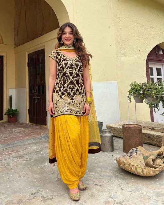 Cotton  Embroidery Patiala Suit