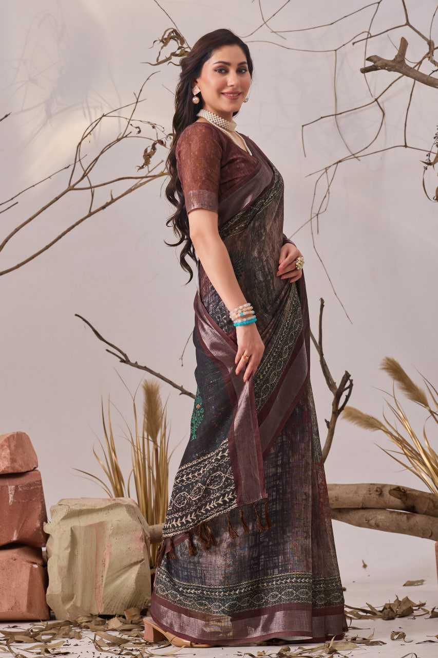 Cotton Linen Sarees - MYLUXURY LANE ENTERPRISE