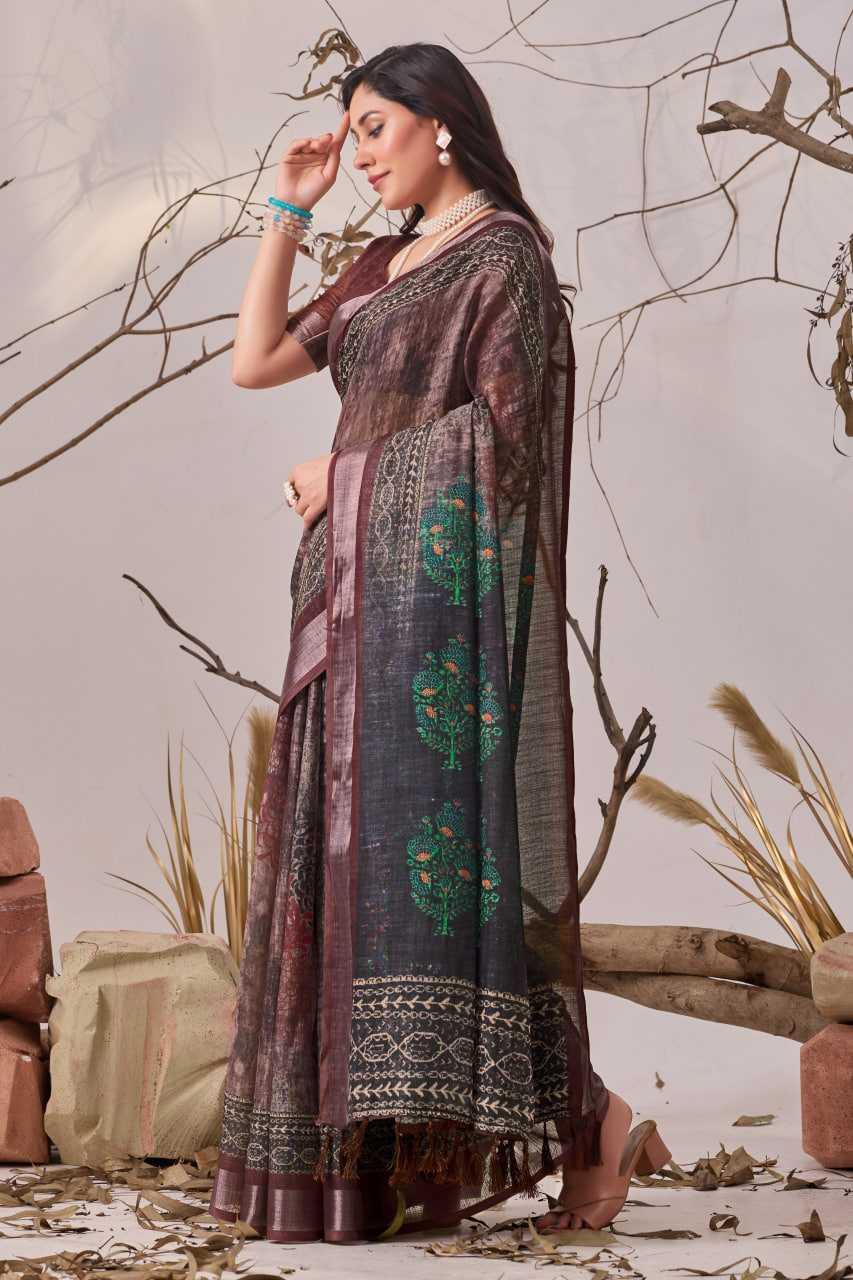 Cotton Linen Sarees - MYLUXURY LANE ENTERPRISE