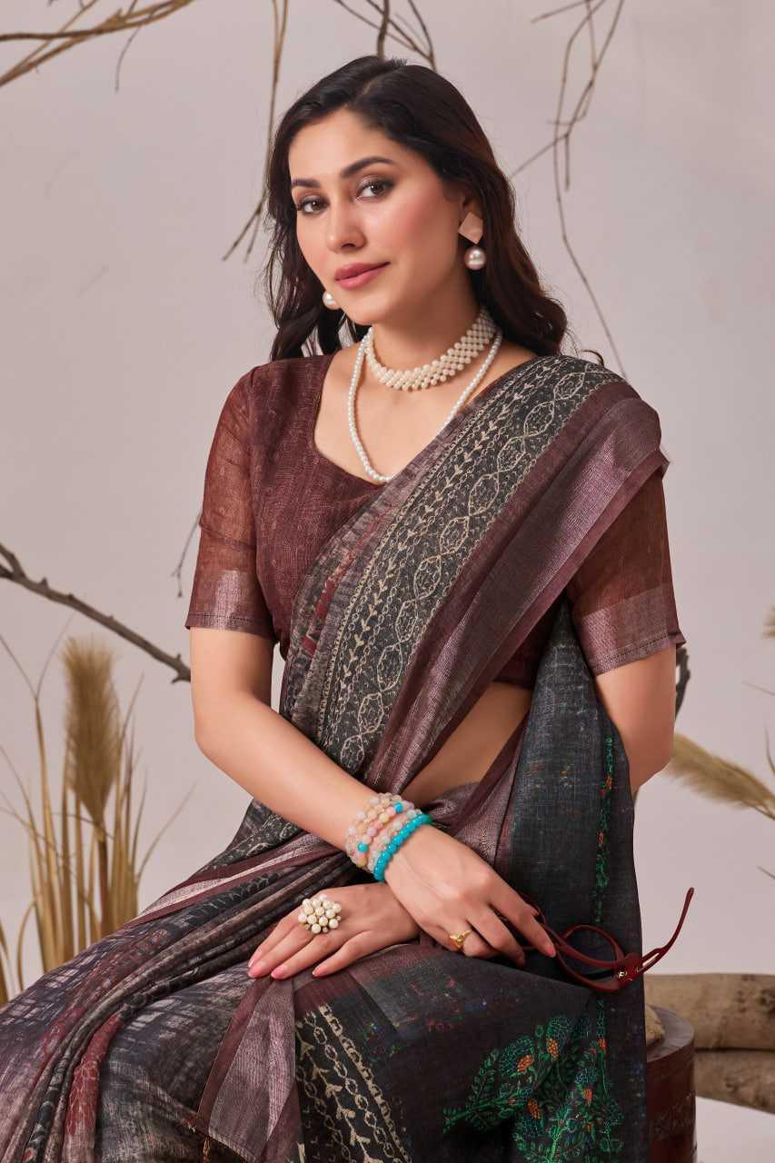 Cotton Linen Sarees - MYLUXURY LANE ENTERPRISE