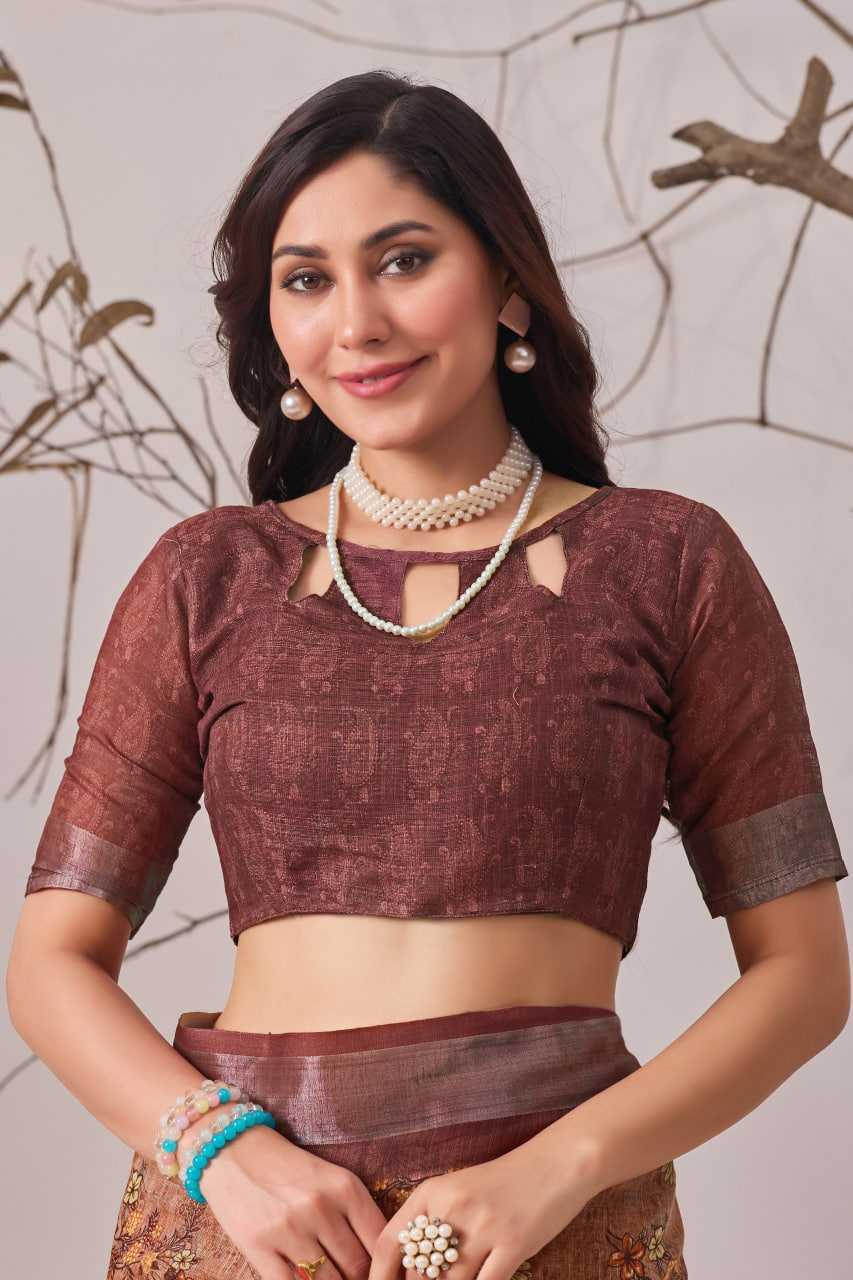 Cotton Linen Sarees - MYLUXURY LANE ENTERPRISE