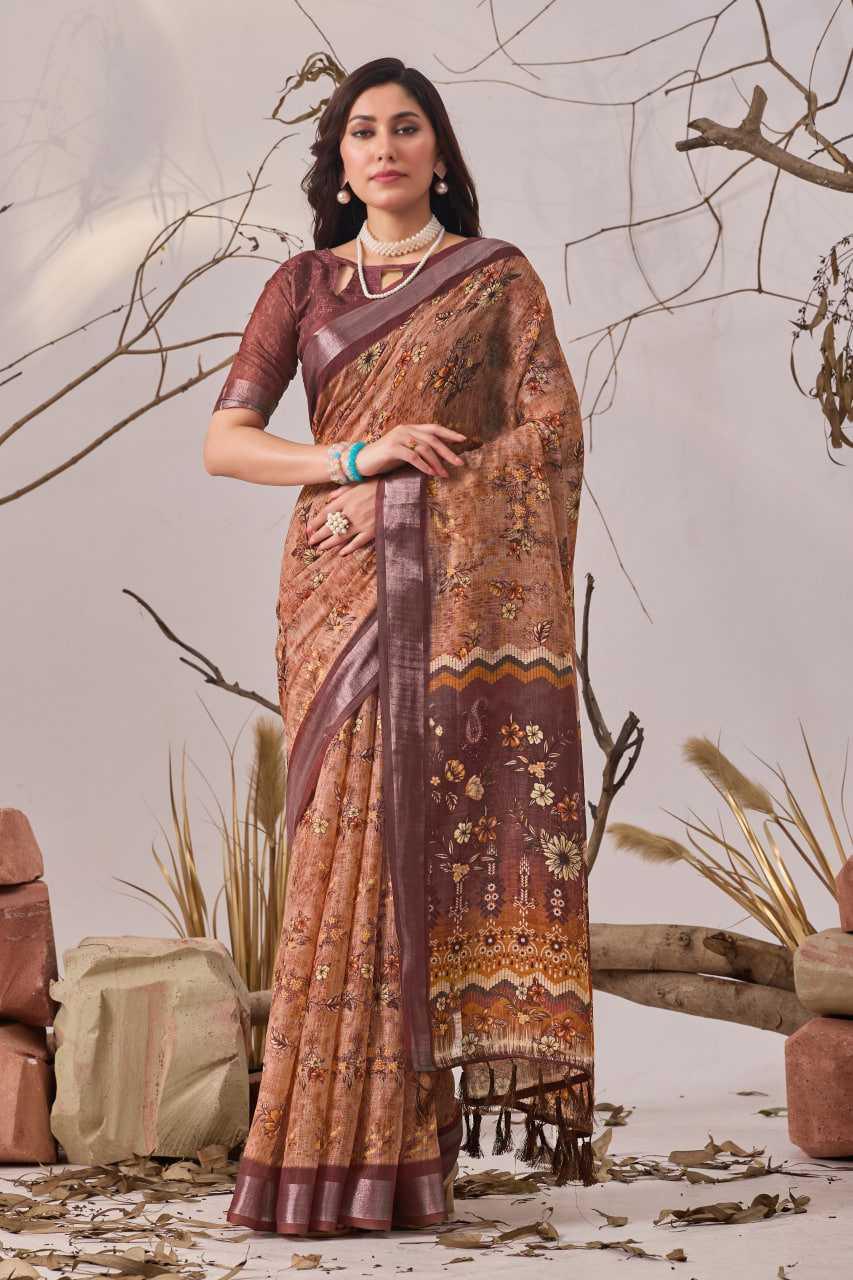 Cotton Linen Sarees - MYLUXURY LANE ENTERPRISE