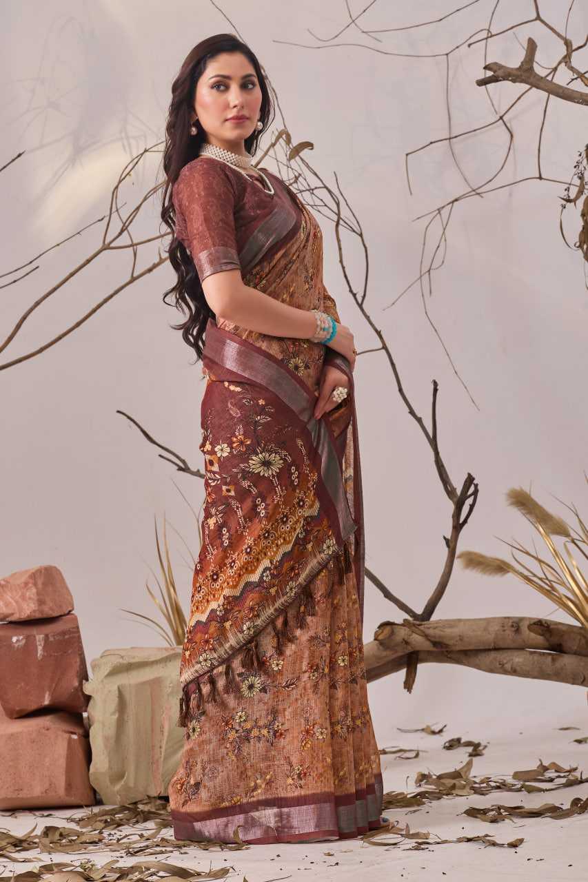 Cotton Linen Sarees - MYLUXURY LANE ENTERPRISE