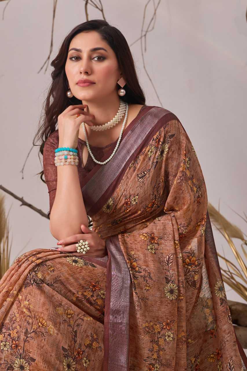 Cotton Linen Sarees - MYLUXURY LANE ENTERPRISE