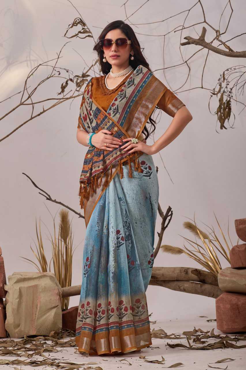 Cotton Linen Sarees - MYLUXURY LANE ENTERPRISE