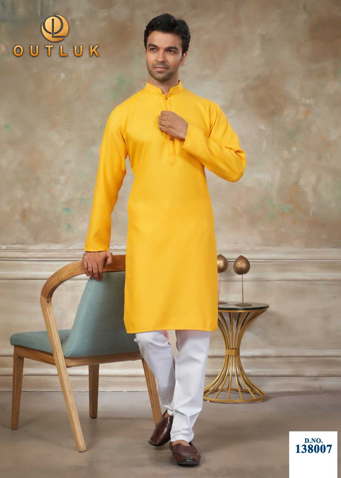Cotton FARSHI Outluk Mens  Embroidered Kurta Pajama