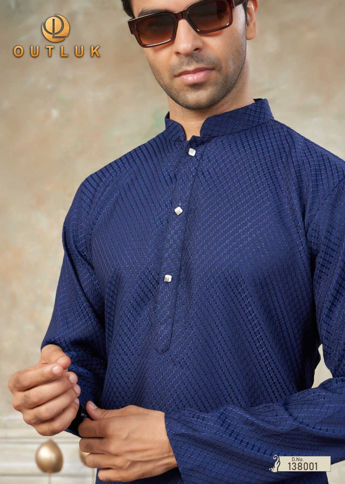 Cotton FARSHI Outluk Mens  Embroidered Kurta Pajama