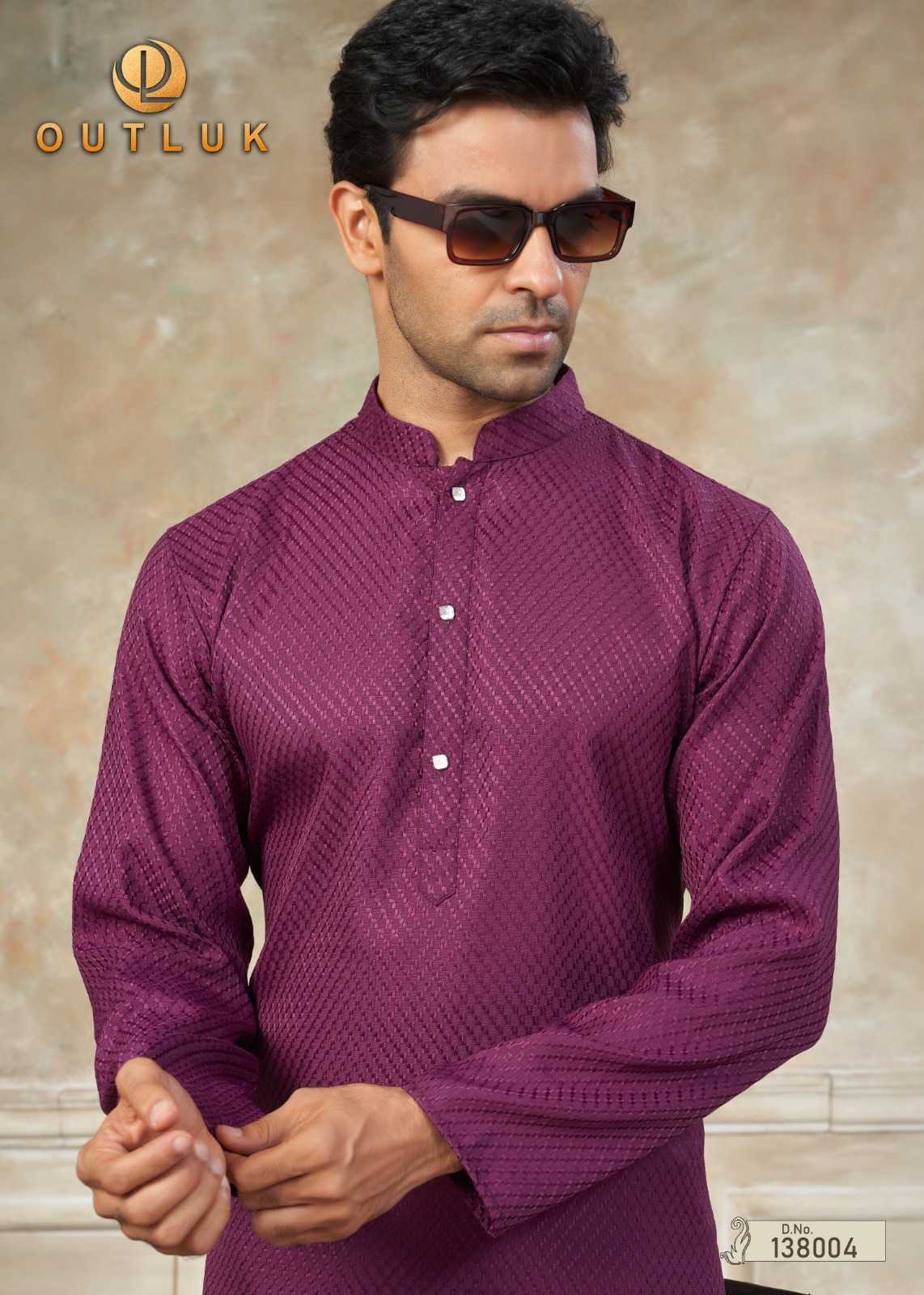 Cotton FARSHI Outluk Mens  Embroidered Kurta Pajama