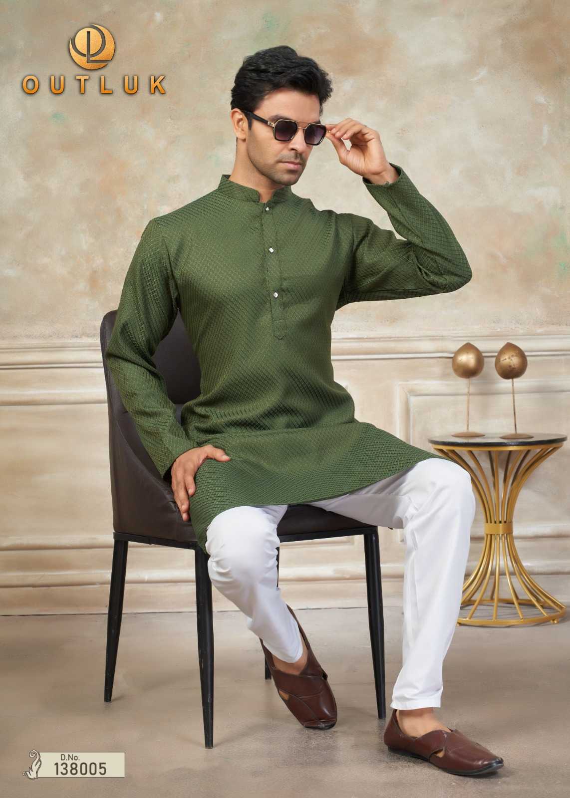 Cotton FARSHI Outluk Mens  Embroidered Kurta Pajama