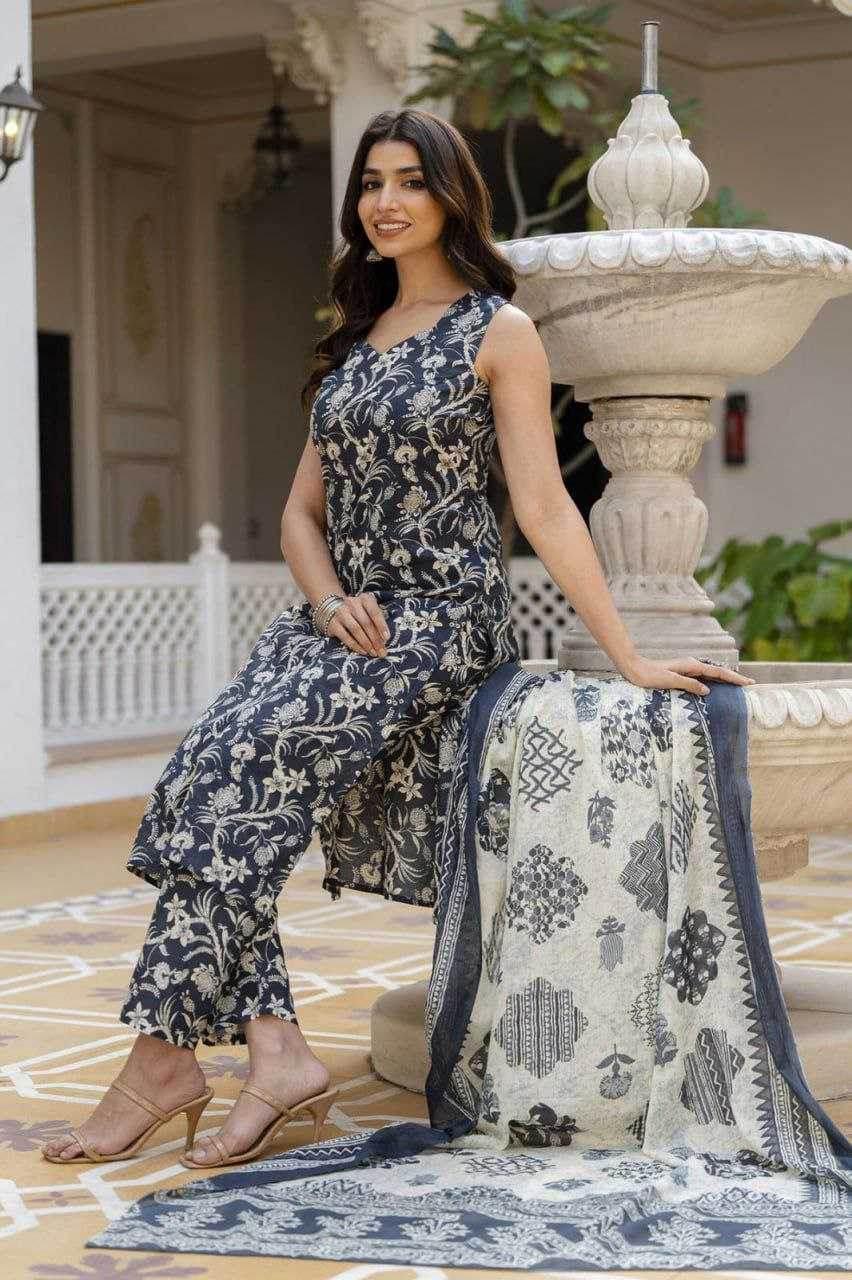 Cotton Printed Cotton Sleeveless Dresse - MYLUXURY LANE ENTERPRISE