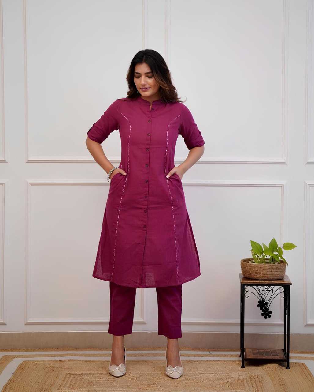 Cotton \ Western Wears Festive Collection Cotton Kurti With Bottom