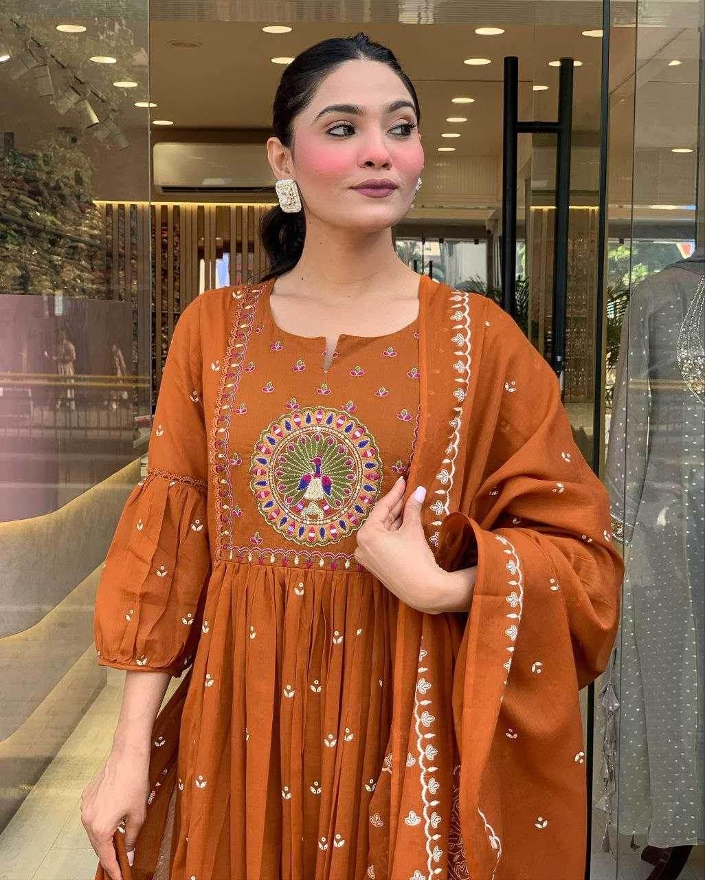 Cotton Casual Embroidered Kurti - MYLUXURY LANE ENTERPRISE