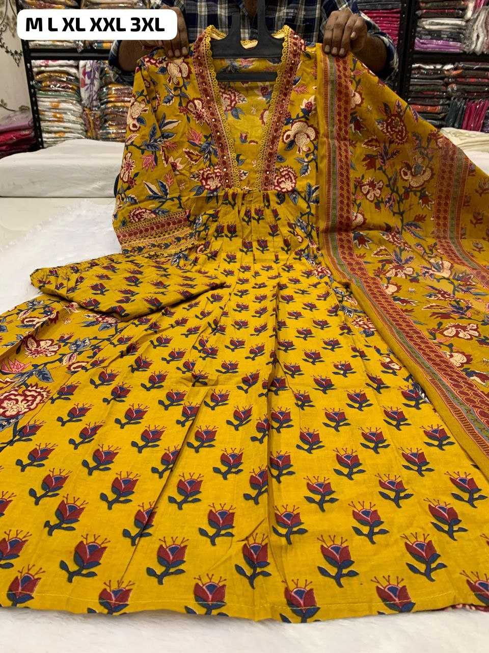 Cotton  Anarkali Suit