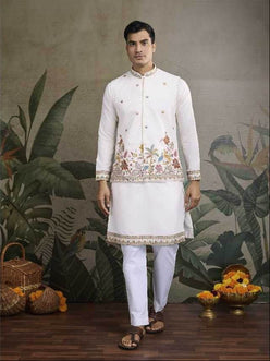 Cotton Mens Embroidered Kurta Pajama - MYLUXURY LANE ENTERPRISE