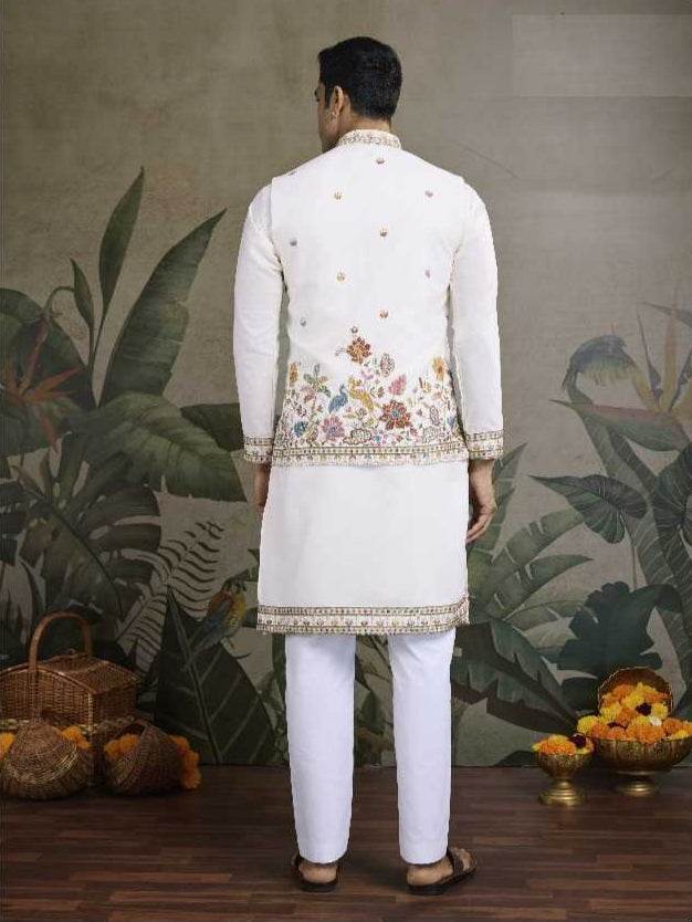 Cotton Mens Embroidered Kurta Pajama - MYLUXURY LANE ENTERPRISE