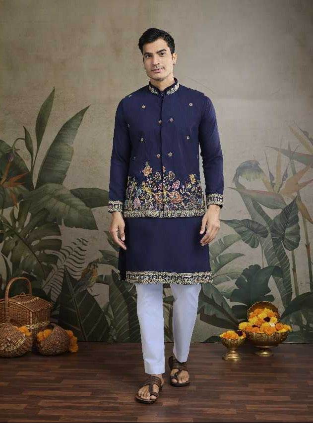 Cotton Mens Embroidered Kurta Pajama - MYLUXURY LANE ENTERPRISE