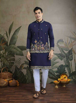 Cotton Mens Embroidered Kurta Pajama - MYLUXURY LANE ENTERPRISE