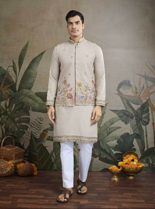 Cotton Mens Embroidered Kurta Pajama - MYLUXURY LANE ENTERPRISE