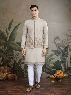 Cotton Mens Embroidered Kurta Pajama - MYLUXURY LANE ENTERPRISE