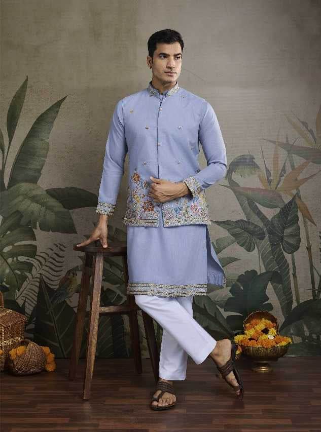 Cotton Mens Embroidered Kurta Pajama - MYLUXURY LANE ENTERPRISE