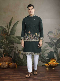 Cotton Mens Embroidered Kurta Pajama - MYLUXURY LANE ENTERPRISE