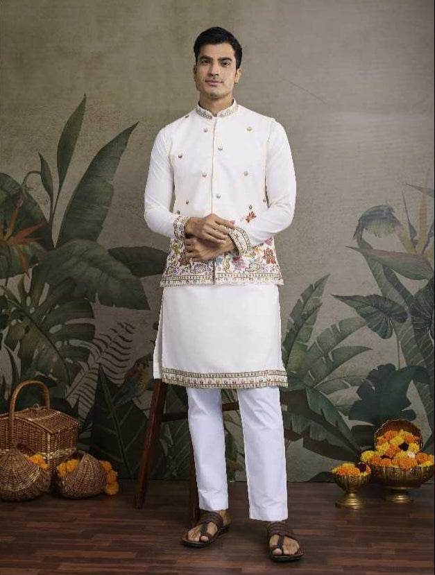 Cotton Mens Embroidered Kurta Pajama - MYLUXURY LANE ENTERPRISE
