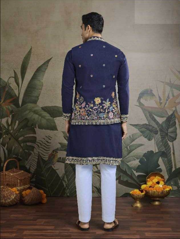 Cotton Mens Embroidered Kurta Pajama - MYLUXURY LANE ENTERPRISE