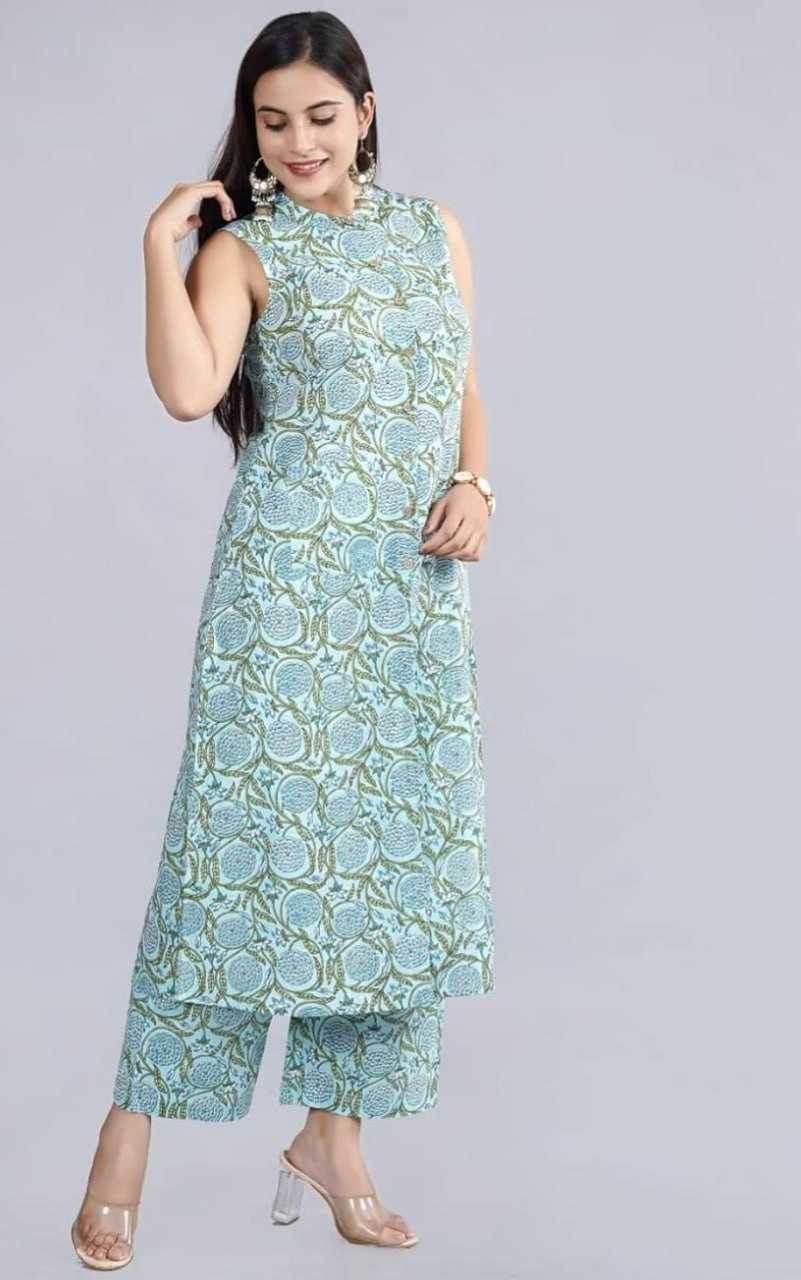 Cotton Casual Kurti With Bottom - MYLUXURY LANE ENTERPRISE