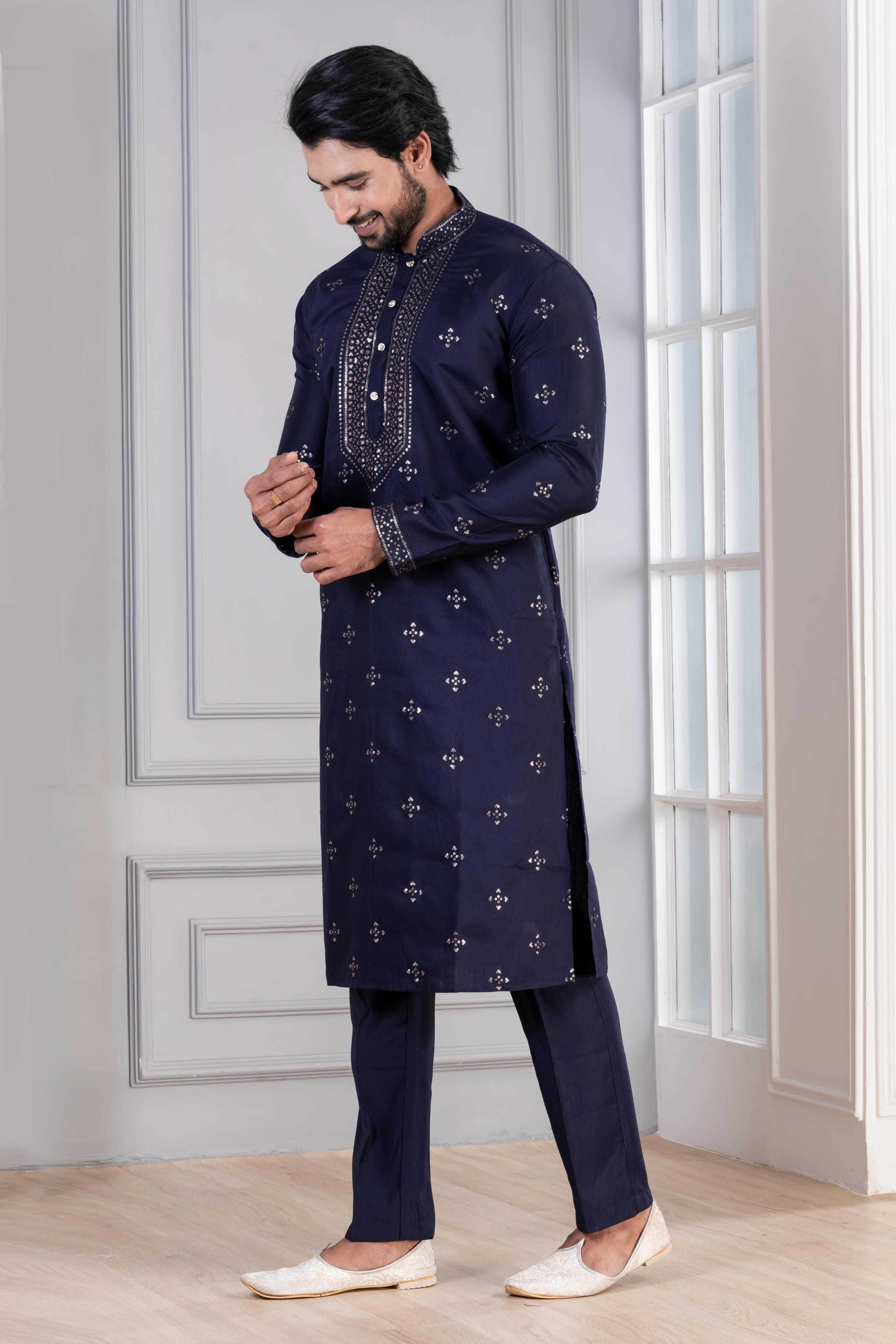 Cotton Men Kurta Pyjama - MYLUXURY LANE ENTERPRISE