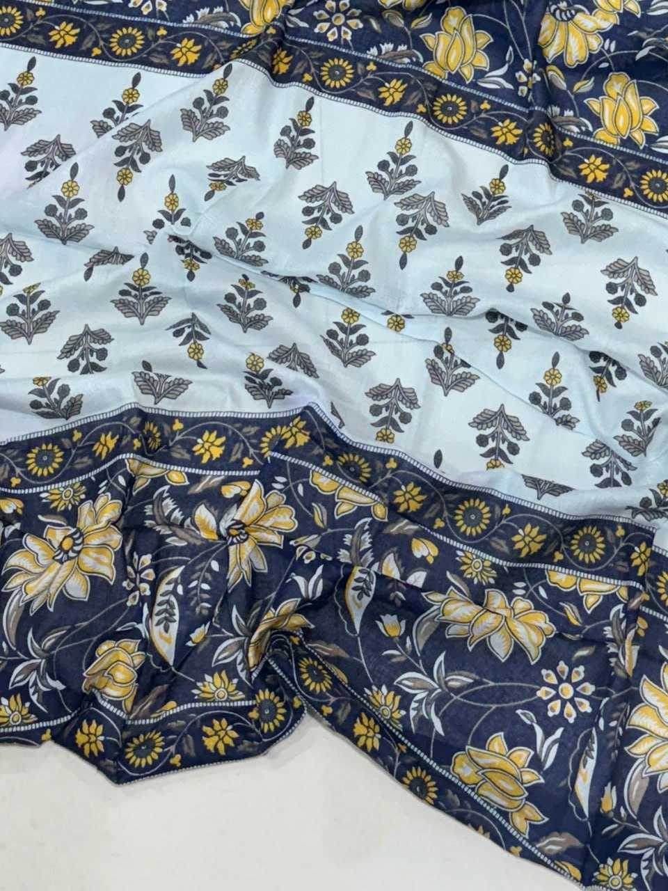 Printed Ajrakh Cotton Sarees - MYLUXURY LANE ENTERPRISE