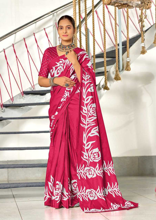 Cotton  Printed Mulmul  Saree