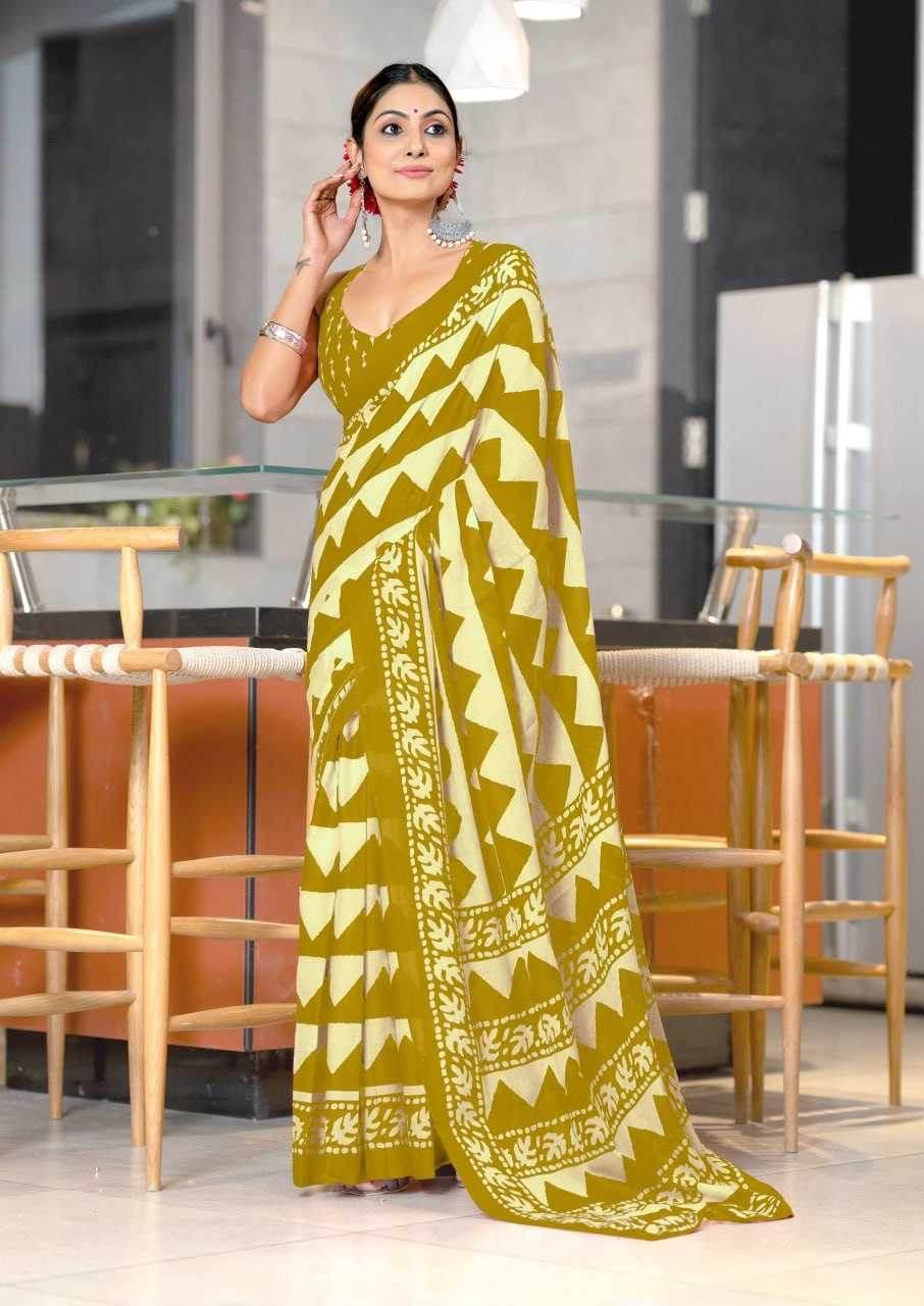 VIHAANA Printed Cotton Saree - MYLUXURY LANE ENTERPRISE