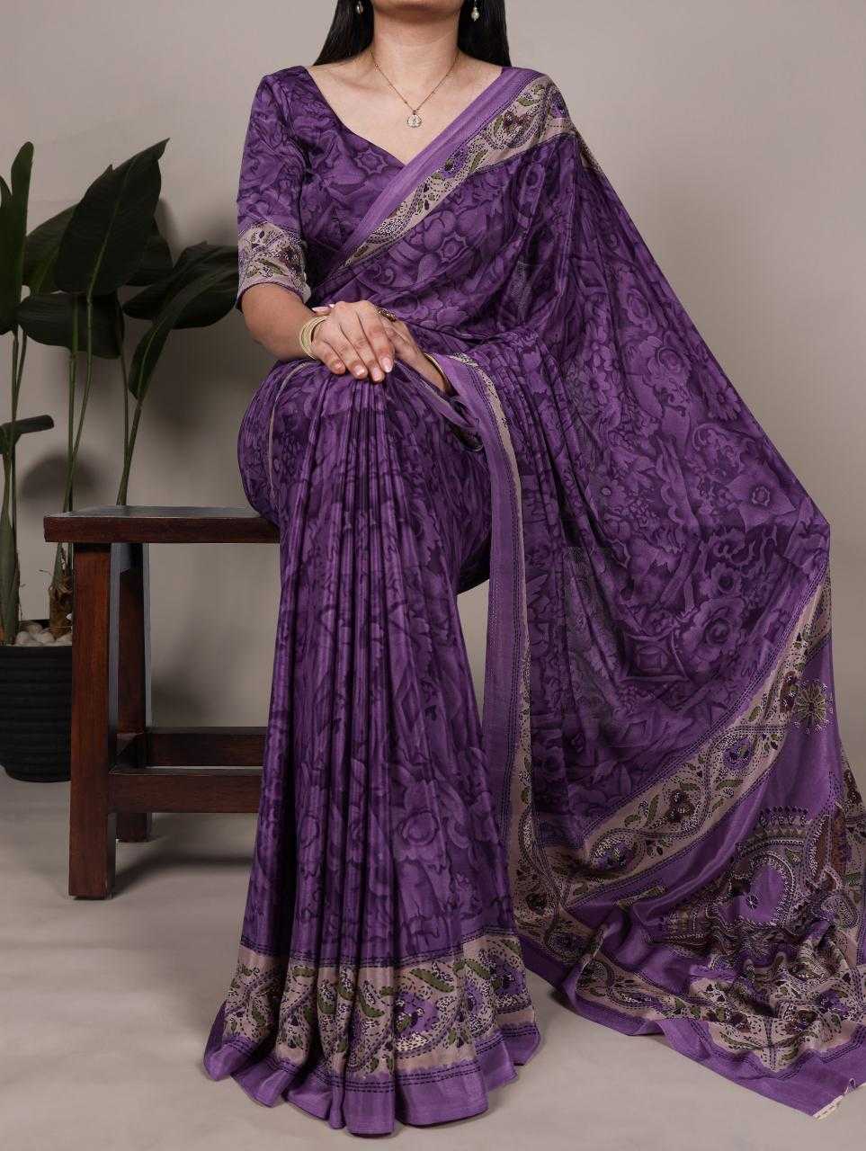 Crepe  Ready To Wear  Printed Saree