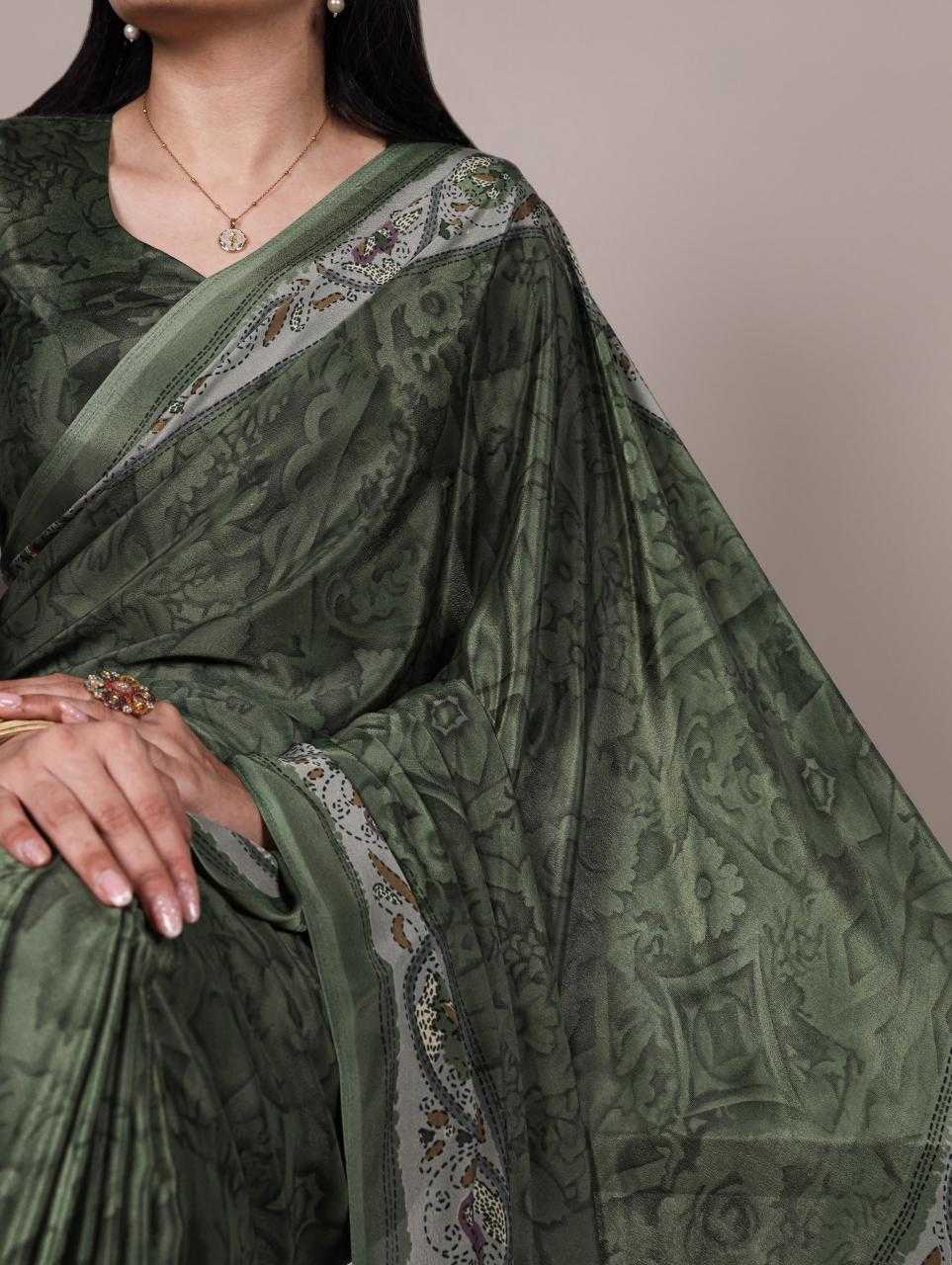 Crepe  Ready To Wear  Printed Saree