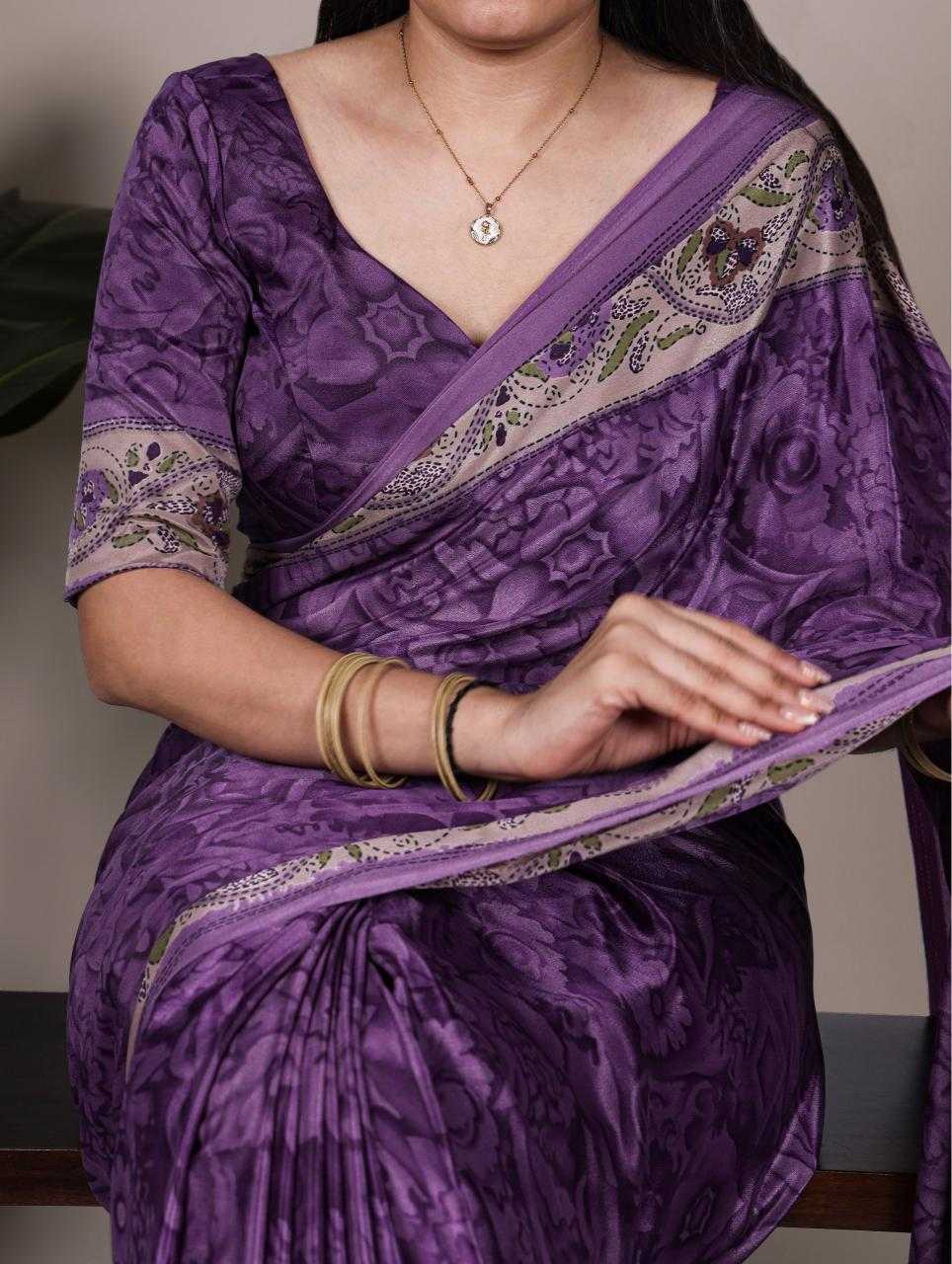 Crepe  Ready To Wear  Printed Saree