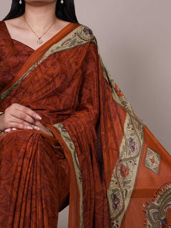 Crepe  Ready To Wear  Printed Saree