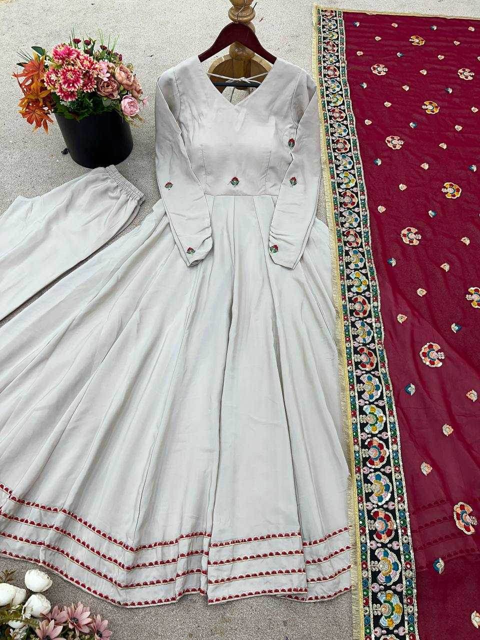 Crepe Anarkali Long Gown - MYLUXURY LANE ENTERPRISE