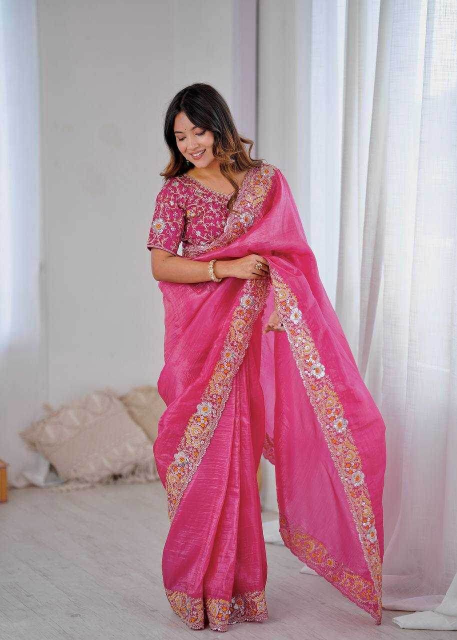 Crepe Silk Cutwork Saree - MYLUXURY LANE ENTERPRISE