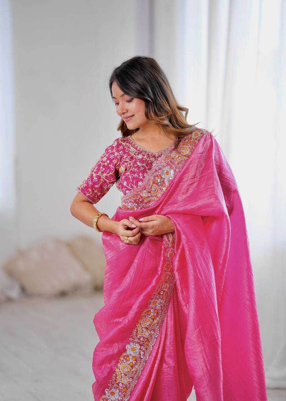 Crepe Silk Cutwork Saree - MYLUXURY LANE ENTERPRISE