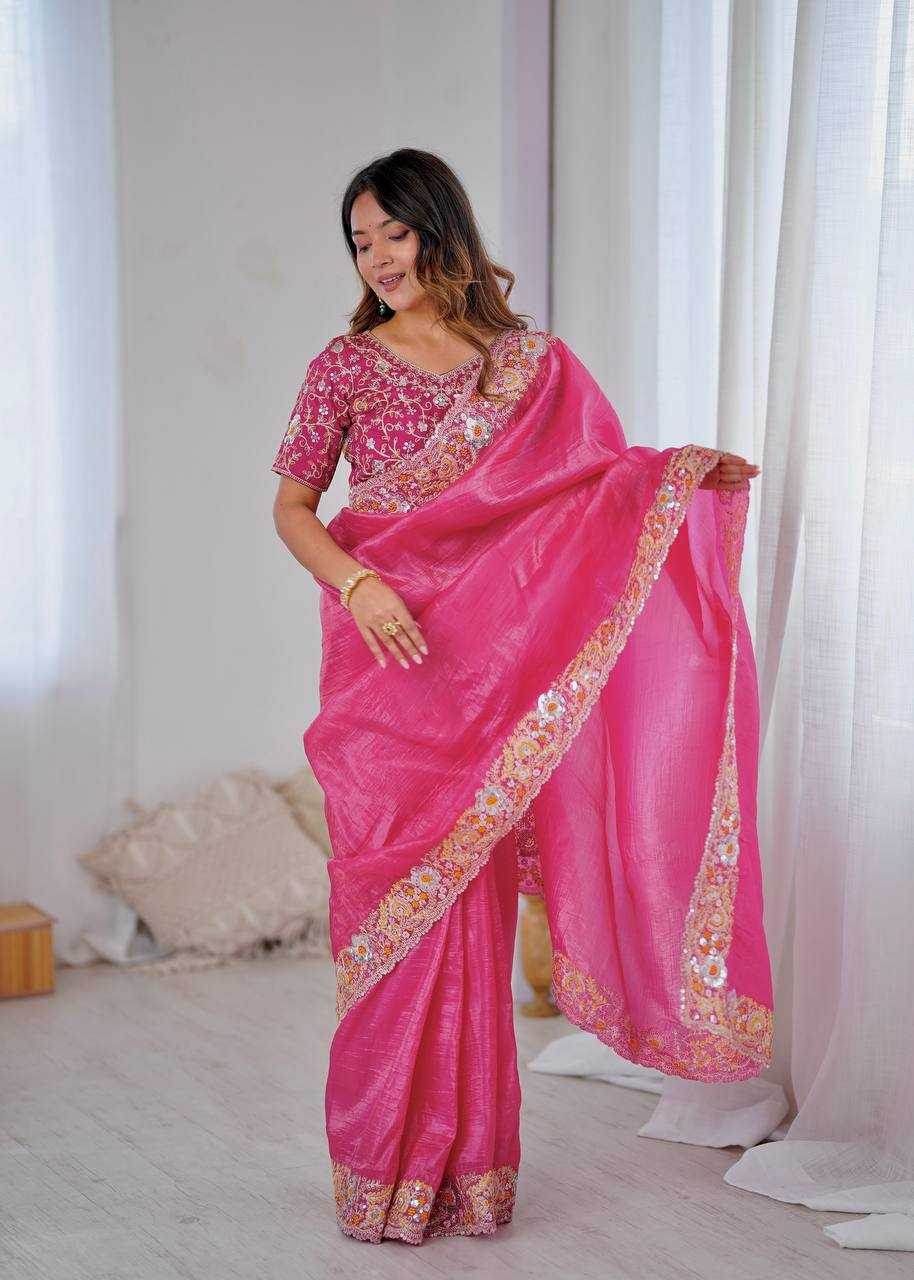 Crepe Silk Cutwork Saree - MYLUXURY LANE ENTERPRISE