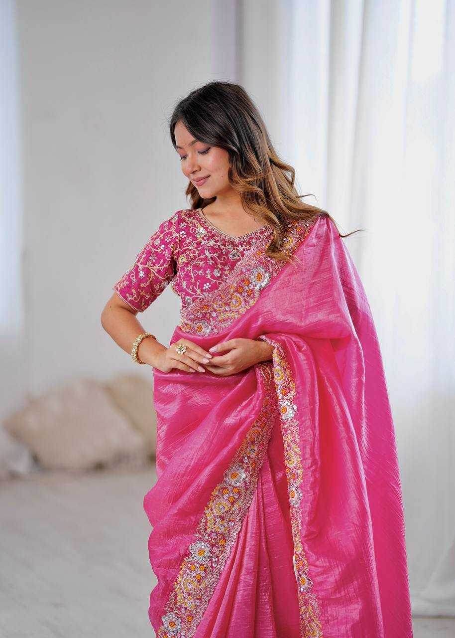 Crepe Silk Cutwork Saree - MYLUXURY LANE ENTERPRISE