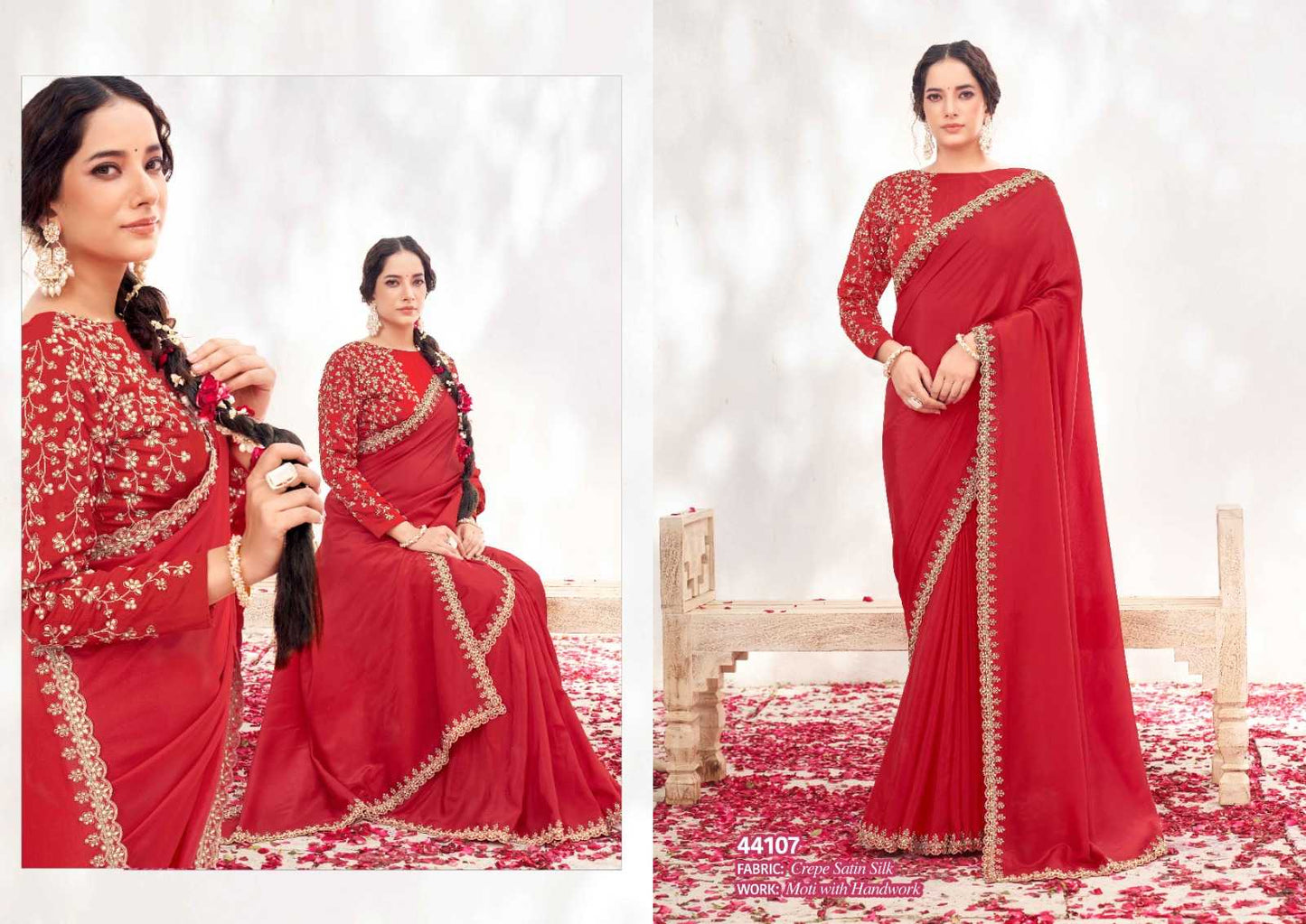 Crepe Silk  Embroidered Sarees