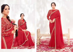 Crepe Silk  Embroidered Sarees