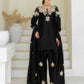 Crepe Silk Embroidery Suits Palazzo Black Salwar Suit - MYLUXURY LANE ENTERPRISE